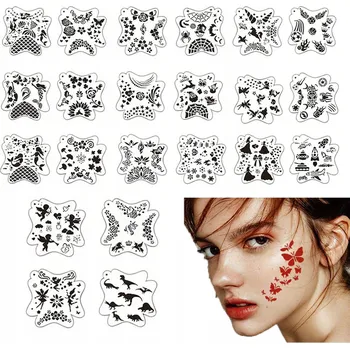 Vrták Szablony do malowania twarzy na obličej a tělo Sada šablon pro tetování