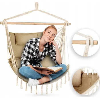 Zahradní houpačka Závěsné křeslo Brazilská houpačka houpací síť BOHO SOIS XXL OUTTEC