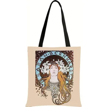 Olejomalba Alphonse Mucha na tašce | plátěná taška, taška přes rameno - bstdaerfengsi03cw , 39 cm x 39 cm
