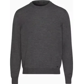 Pánský svetr PORSCHE DESIGN Crew neck pullover Svetr pulovr s výstřihem ke krku antracitová šedá (Stylový pulovr vyrobený z vysoce kvalitní vlny Merino a pružnými náplety na rukávech a lemu)