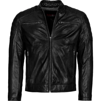 Pánská casual bunda Pánská Kožená Bunda Black Classic Royal Brixton Černá Velikost: 4XL