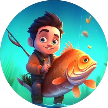 Jedlá dekorace na dort RYBAŘENÍ-11 Materiál: Jedlý papír