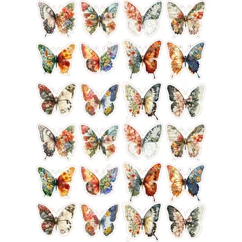 Jedlá dekorace na dort MOTYLI-50 Materiál: Jedlý papír