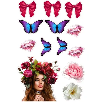 Jedlá dekorace na dort SILUETY BAREVNÉ-14 Materiál: Jedlý papír