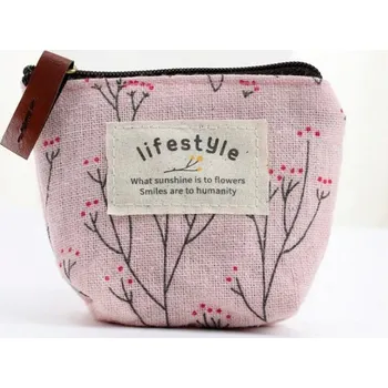 Peněženka Malá květinová peněženka na zip | peněženka, pouzdro - Růžový