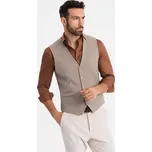 Pánská vesta OMBRE OM-BLZV-0142 BEIGE L