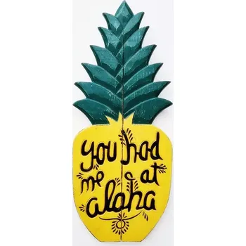 Drěvěná deštička ananas s nápisem