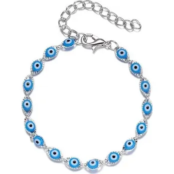 Šperk Náramek s modrým okem pro štěstí | ochranný náramek, unisex šperk - Řetěz ze slitiny 1