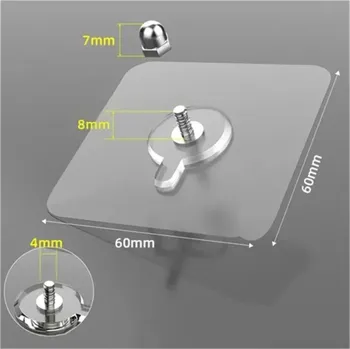 Věšák Silný transparentní háček na zeď bez vrtání | nástěnný držák, nalepovací háček - Šroubovací hák , 6 ks