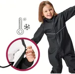 Unuo (ušito v ČR) Dětská zimní kombinéza Unuo s umělým kožíškem černý melír