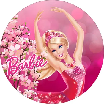 Jedlá dekorace na dort BARBIE-03 Materiál: Jedlý papír