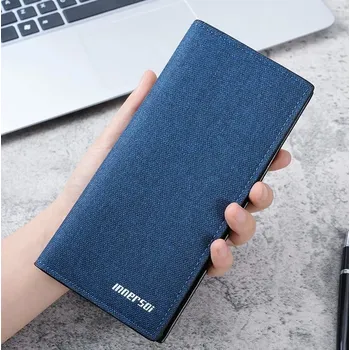 Peněženka Pánská slim peněženka vintage styl | dlouhá peněženka, držák karet - 352modrá