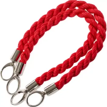 Příze Ucha na tašky Inda délka 50 cm Červená se stříbrným kováním (Luxusní ucha na kabelky a tašky Inda Červená se stříbrem)