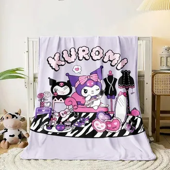 Dětská deka Kuromi měkká anime deka na spaní | dětská deka, cestovní přikrývka - 12 , 100x130CM