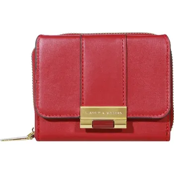 Dámská skládací peněženka na karty | malá peněženka, kožená peněženka - Červený