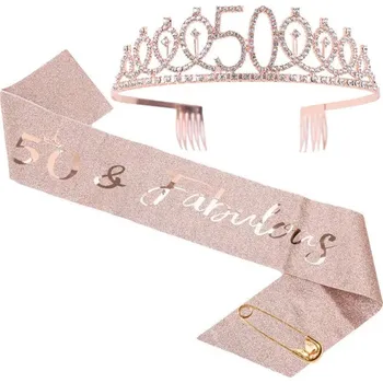 Narozeninová růžová sada pro dívky | párty výzdoba, dívčí doplňky - 50