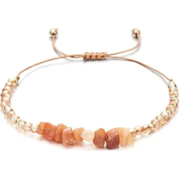 Náramek Ručně pletený náramek z drcených kamenů | energetický náramek, minerální šperk - BR23Y0905-8