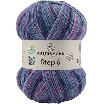 Příze Austermann Step 6 Color 620 Iris (Ponožková příze Step 6 - 620 Iris)