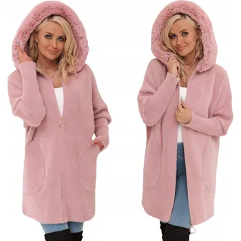 Dámský kabát Soprato dámský kabát oversize S KAPUCÍ S KOŽÍŠKEM přechodný univerzální