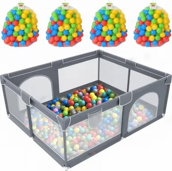Dětská ohrádka iMex Toys iMex Kids Dětská ohrádka 180 x 150 cm šedá + 400ks míčků 7 cm