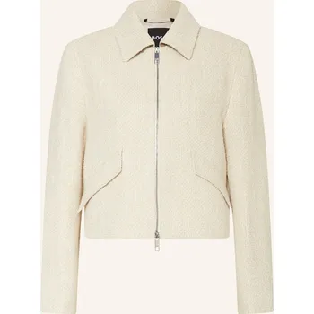 Dámský blejzr Boss Dámská Bunda Hranatého Střihu Z Buklé Cafiore, bílá, 40