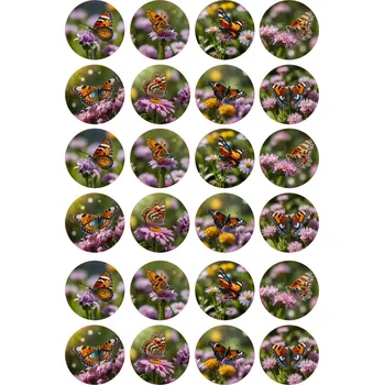 Jedlá dekorace na dort MOTYLI-28 Materiál: Jedlý papír