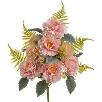 umělá květina Kytice mix s velkými květy - růžová