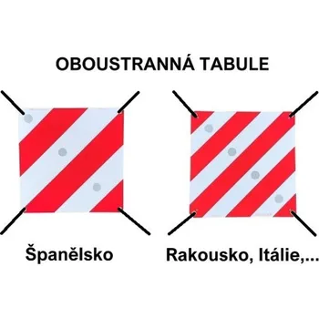 Reflexní tabule oboustranná komorová - označení nákladu EU/Španělsko 50x50cm, integrované popruhy DKB0104