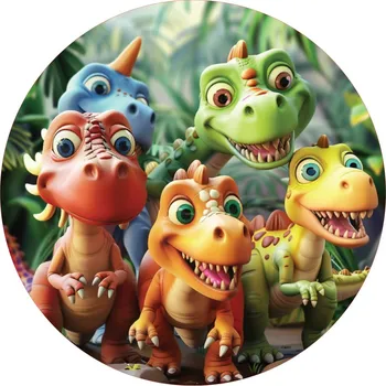 Jedlá dekorace na dort DINOSAUŘI-12 Materiál: Jedlý papír