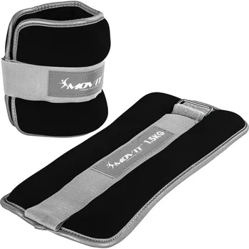 Zátěžové oblečení Movit Neoprenové zátěžové reflexní manžety, 2x1,5 kg, černé