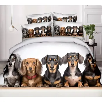 Povlečení NOVINKA 2025 ! Bavlněná sada povlečení 3D Francouzské 200x220 cm PEJSKOVÉ + PROSTĚRADLO ZDARMA !