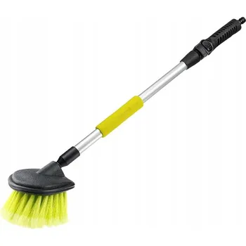 Mycí kartáč na vozidlo Průtokový kartáč 12x11 cm s tyčí 50 cm a ventilem