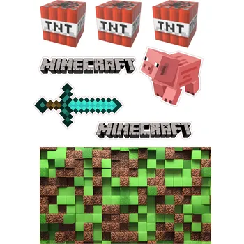 Jedlá dekorace na dort MINECRAFT-18 Materiál: Jedlý papír