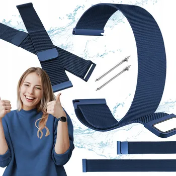 Řemínek na hodinky Řemínek pro Devill Bianka 42mm chytré hodinky, tmavě modrý řemínek 20mm s teleskopickými osičkami