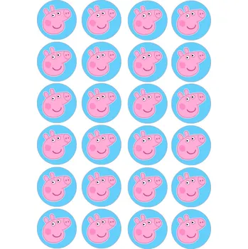 Jedlá dekorace na dort PRASÁTKO PEPPA-16 Materiál: Jedlý papír