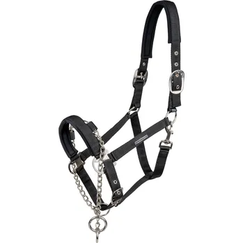 Ohlávka Pro Safety s řetězem Waldhausen Barva: black, Velikost: FULL