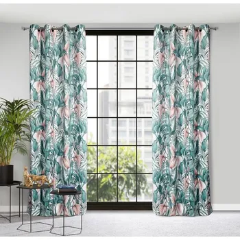 Dekorační sametový závěs MADERA s rostlinným vzorem