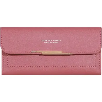 Stylová mini peněženka se zipem a přihrádkami | dámská peněženka, mini peněženka - tmavě růžová