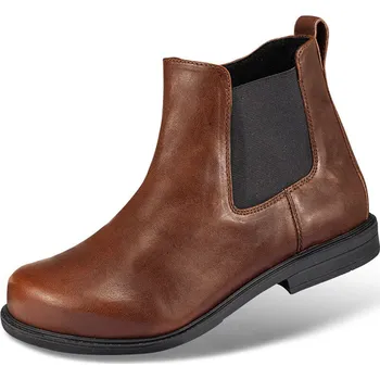 Pánská zdravotní obuv Pánská kotníčková obuv s postranním zipem, hladká useň, tmavě hnědá: 44