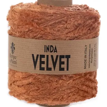 Příze Borgo de Pazzi Inda Velvet 35 Skořicová (Špagátová žinylková příze Inda Velvet)