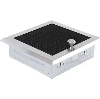 Větrací mřížka HSF Krbová mřížka 160x160 broušený chrom s žaluzií