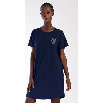 Dámská noční košile Dámské domácí šaty Zuzka - Vienetta tmavě modrá XXL