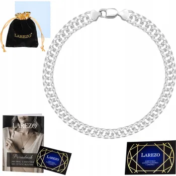 Náramek STŘÍBRNÝ NÁRAMEK DVOJITÝ PANCÉŘOVÝ PÁNSKÝ ROMBO 4MM PLNÝ 21cm STŘÍBRO 925