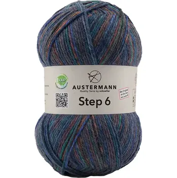 Příze Austermann Step 6 Color 613 Pfau (Ponožková příze Step 6 - 613 Pfau)