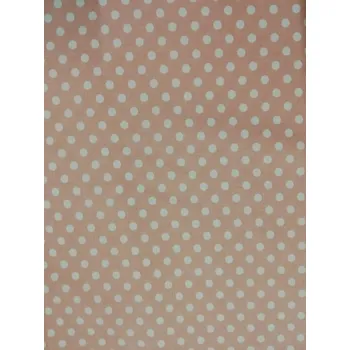 Bavlněná česká látka šíře 240 cm - Bílý puntík 7mm na růžové (50cm)