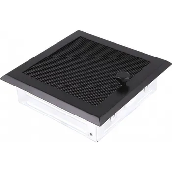 Větrací mřížka HSF Krbová mřížka 160x160 černá s žaluzií