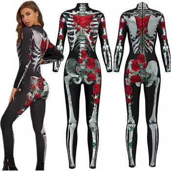 Karnevalový kostým KOSTÝM KOSTLIVKA RŮŽEMI, HALLOWEENSKÝ KARNEVAL KOSTLIVEC