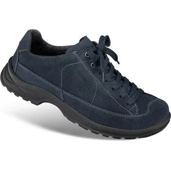 Dámská zdravotní obuv Dámské šněrovací polobotky pro plochou nohu, velurová useň, tmavě modrá: 38