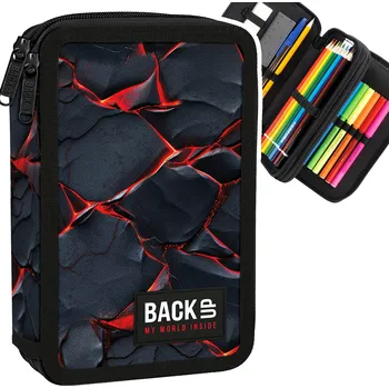 Penál Školní penál s vybavením BackUP Blaze 2 komory láva oheň pro chlapce