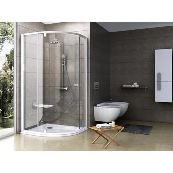 Ravak Pivot PSKK3 Sprchový kout čtvrtkruhový 90x90 cm Profil: Bílá, Sklo: Hladké čiré